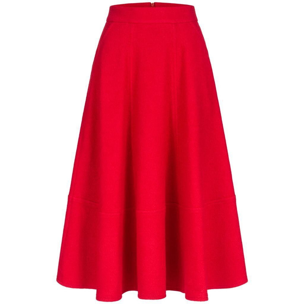 Women's A-Line Skirt Wool-Blend Red Extra Small Marianna Déri