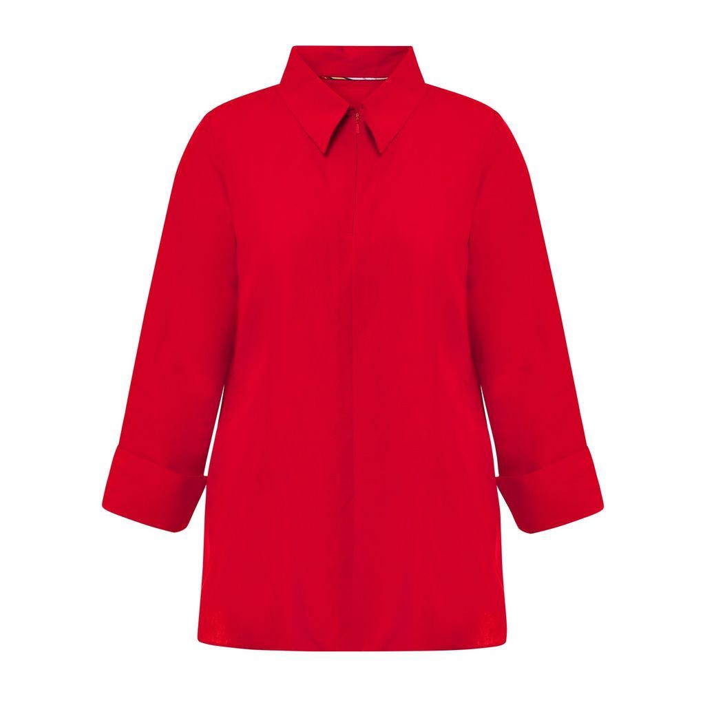Women's Adobea Loose Fitting Long Sleeve Linen Shirt - Red Xxs Winifred Mills