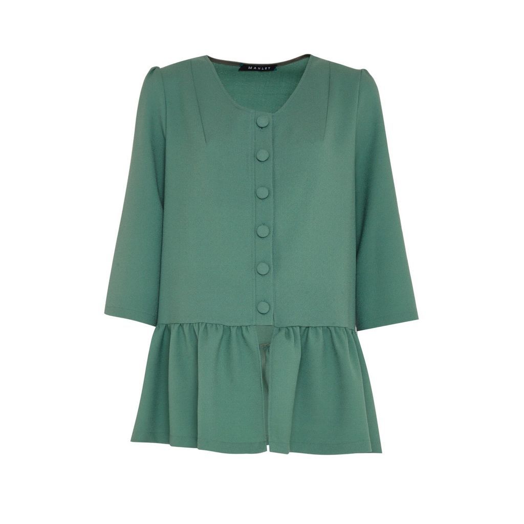 Women's Ailsa Silk Peplum Jacket Green Small Manley