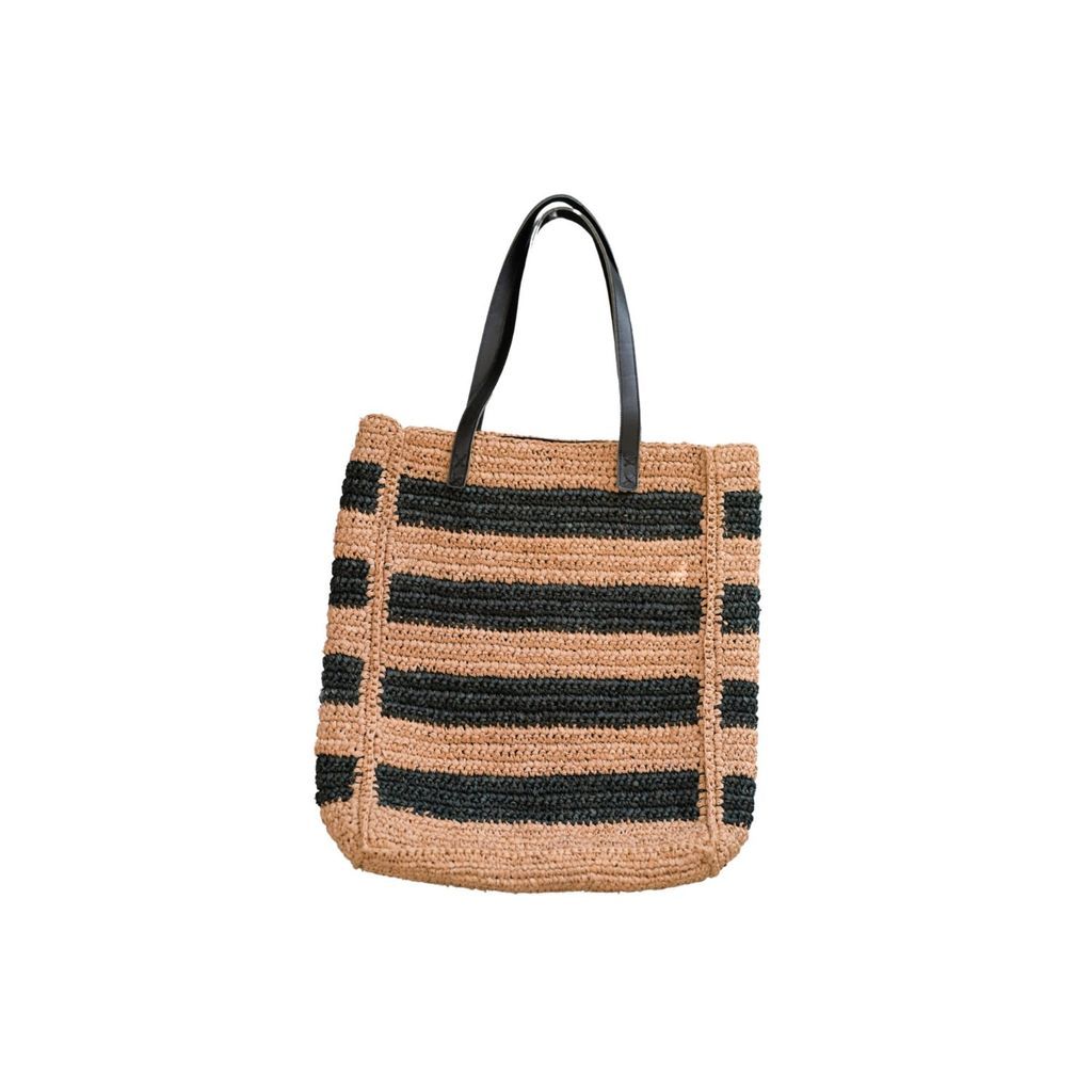 Women's Alina All Over Striped Premium Raffia Tote Pink Haley