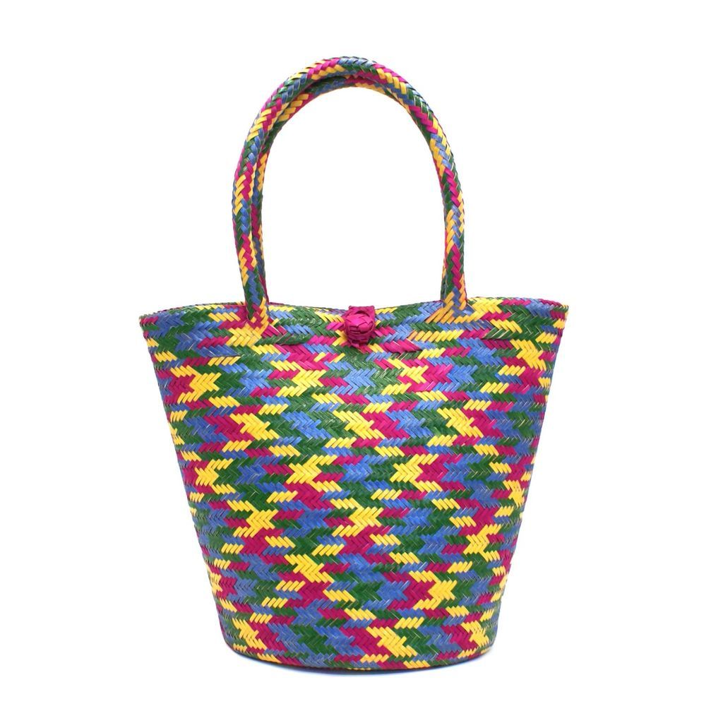 Women's Arcoiris Multicolor Mini Tote Straw Bag Washein