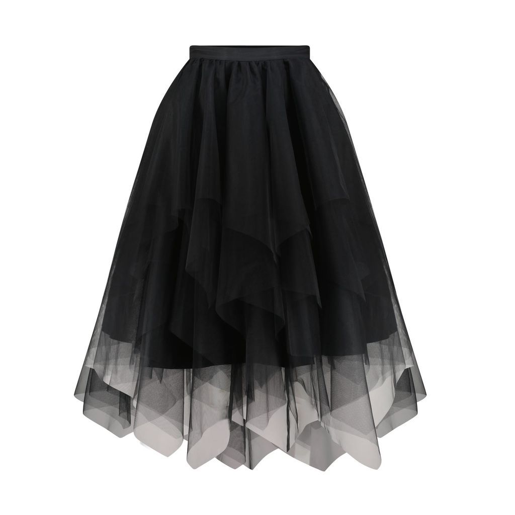Women's Asymmetric Hemline Layered Tulle Skirt Small Azzalia