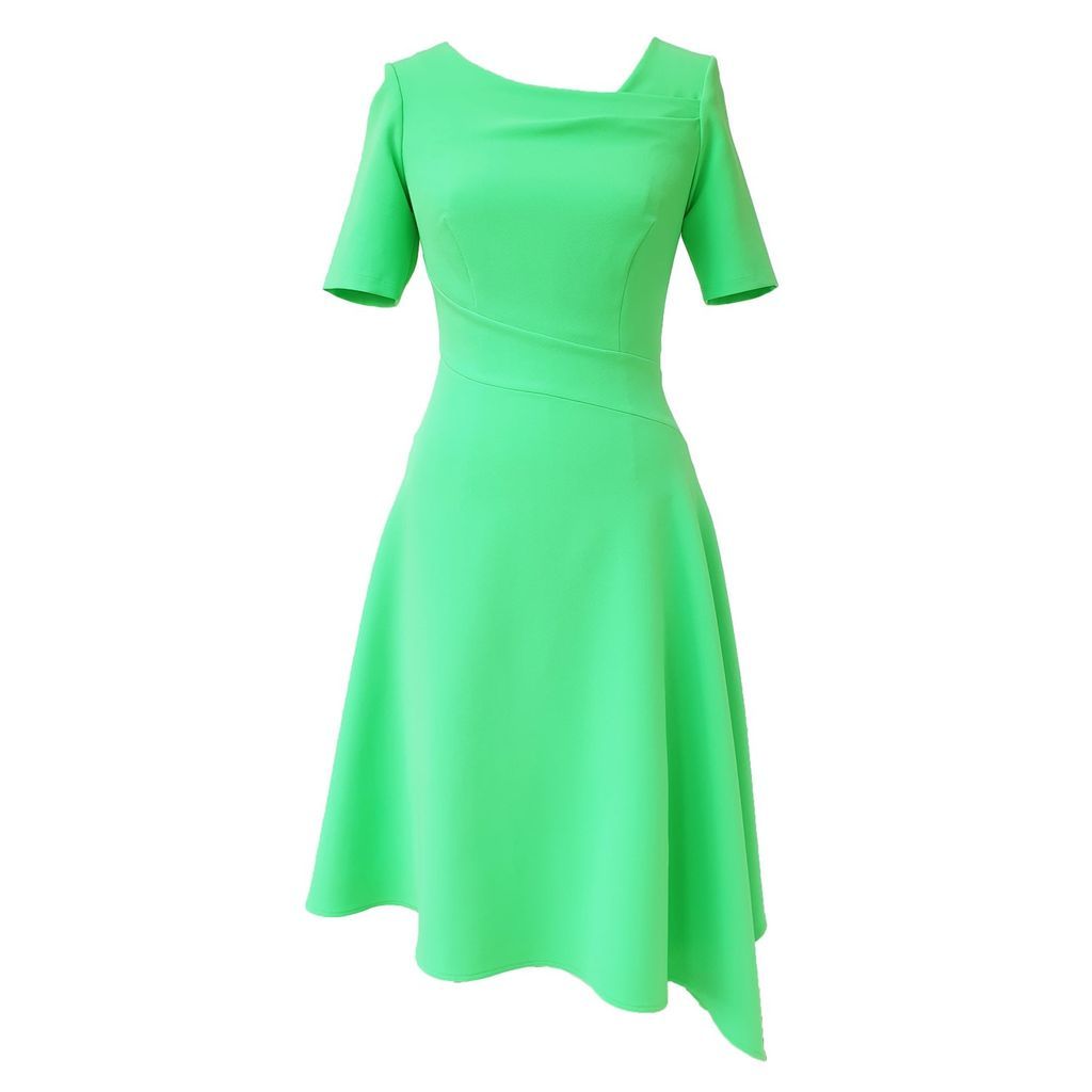 Women's Audrey Dress Bright Green Crepe Extra Small Mellaris
