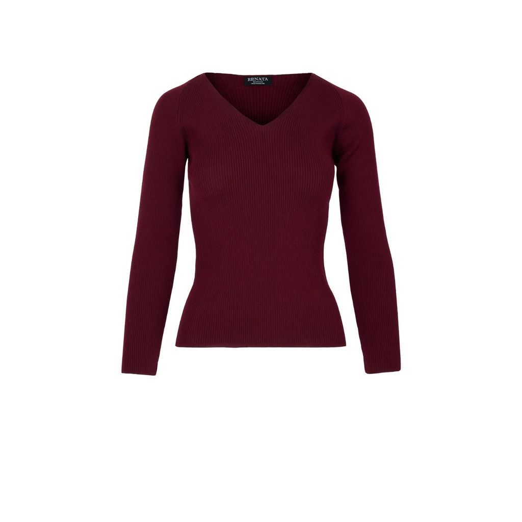 Women's Aurora Sweater- Aubergine One Size RENATA Knitwear
