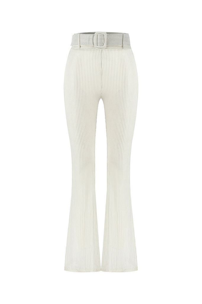 Women's Awestruck Semi-Sheer Flare Pants White Extra Small Khéla the Label