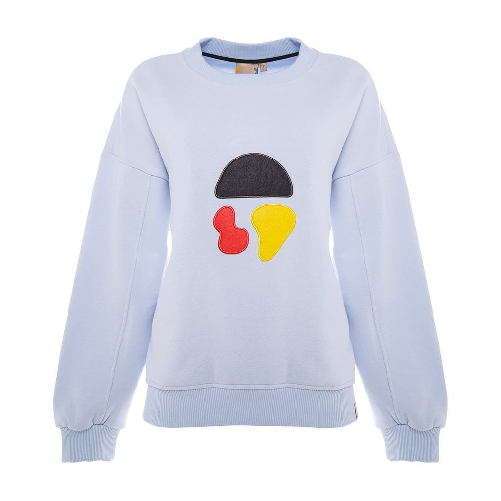 Women's Balance Stones Sweatshirt - Blue Small Bee & Alpaca