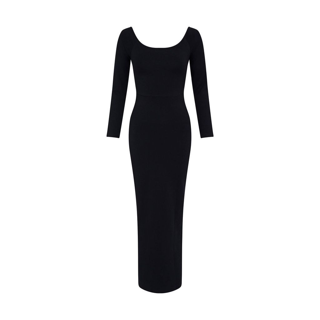 Women's Baza Midi Dress In Black Xxs Manners London