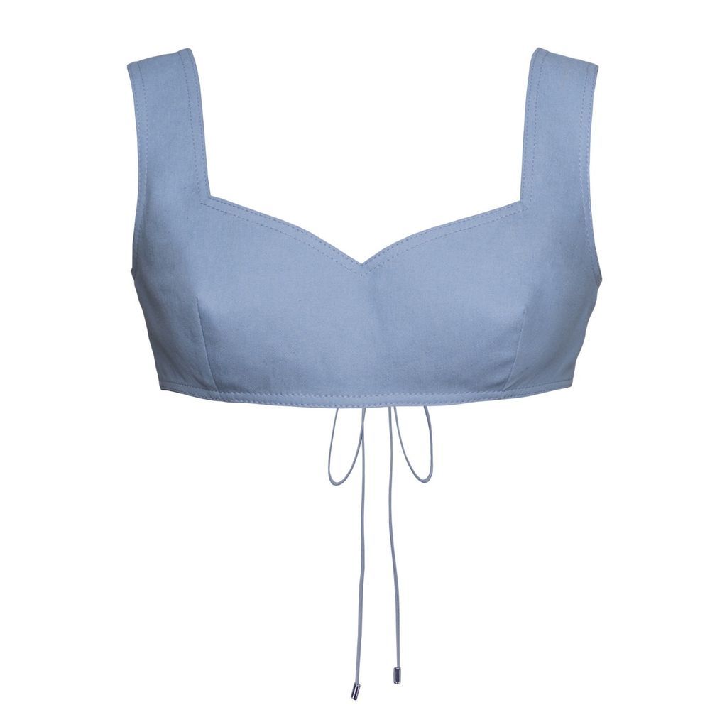 Women's Bea Denim Bralette In Sky Blue S/M DIANA ARNO