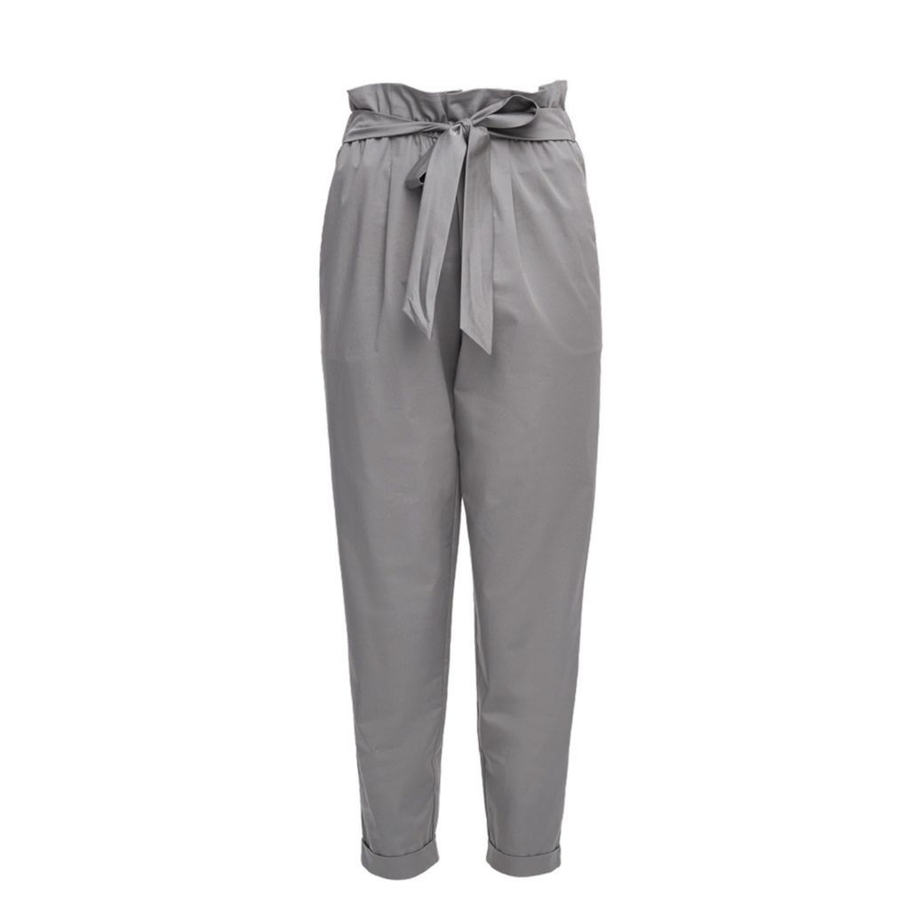 Women's Belt Detailed Grey London Trousers Extra Small Mier