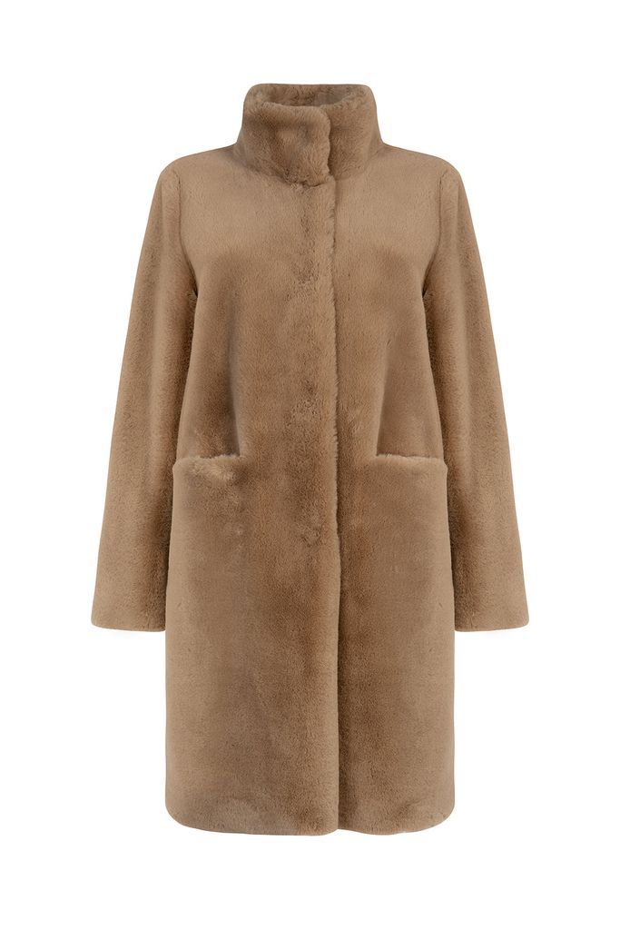 Women's Bette Faux Fur Coat - Neutrals Small ISSY LONDON