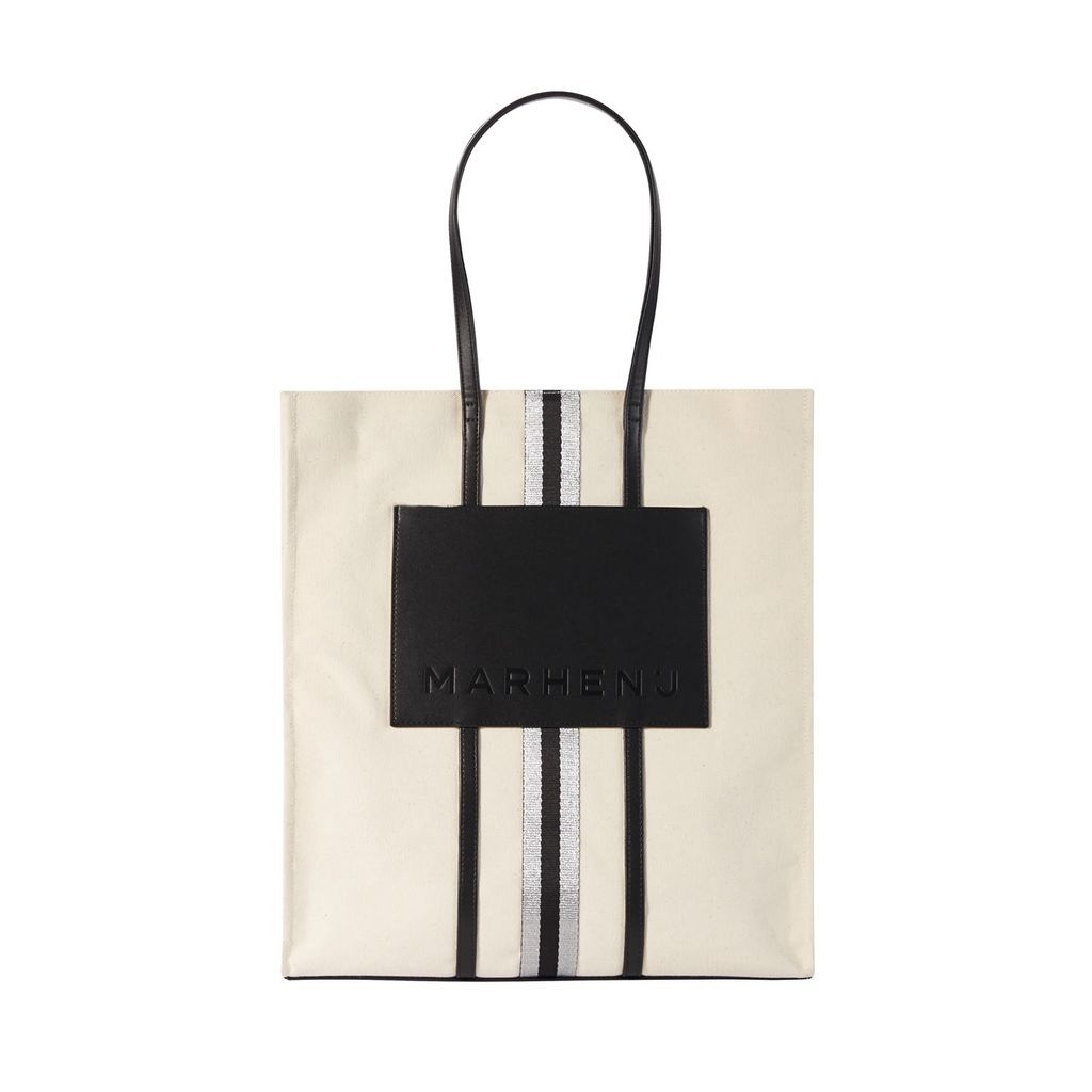 Women's Black / White Canvas Shoulder Bag - Joy - Black One Size MARHEN. J