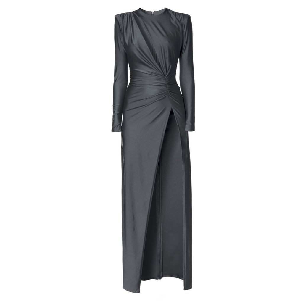 Women's Black Adriana Smokey Pearl Maxi Evening Dress Xxs Aggi