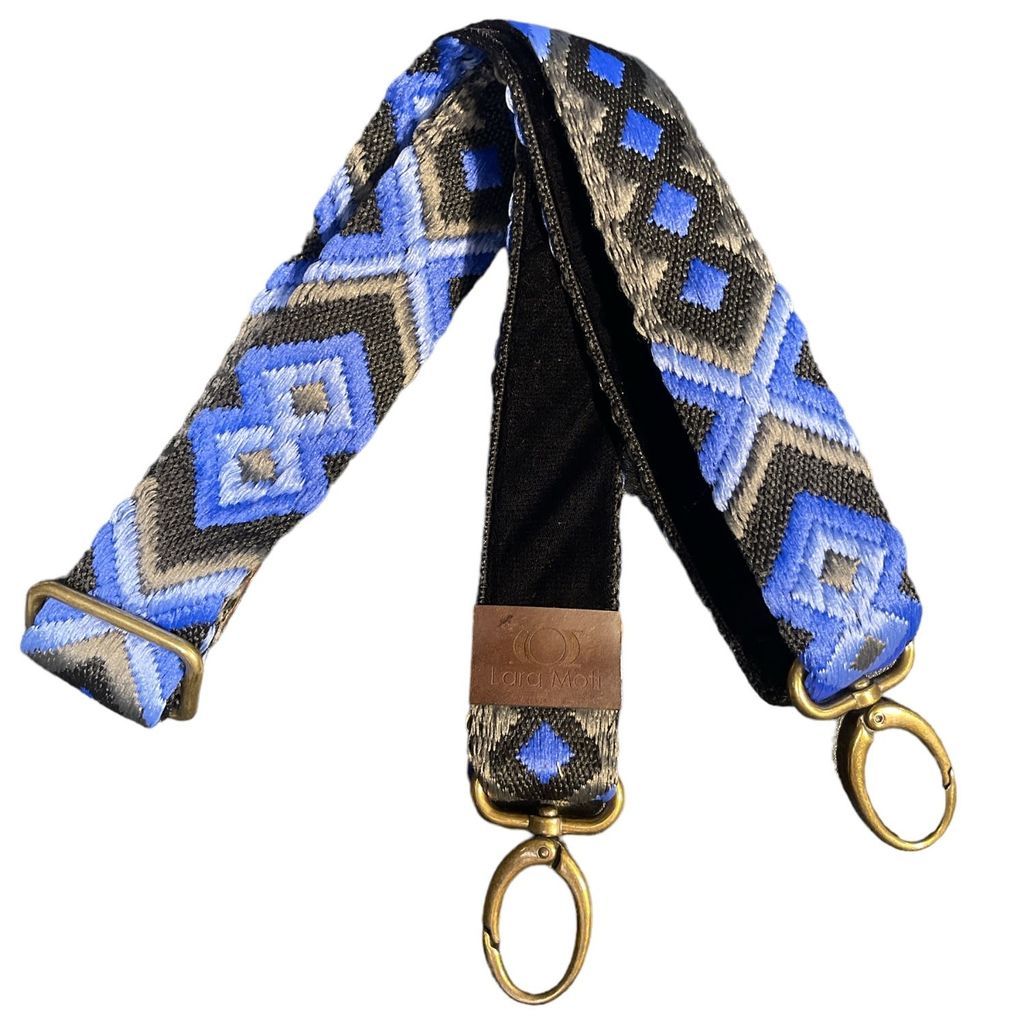 Women's Black And Blue Maya Bag Strap LARA MOTI