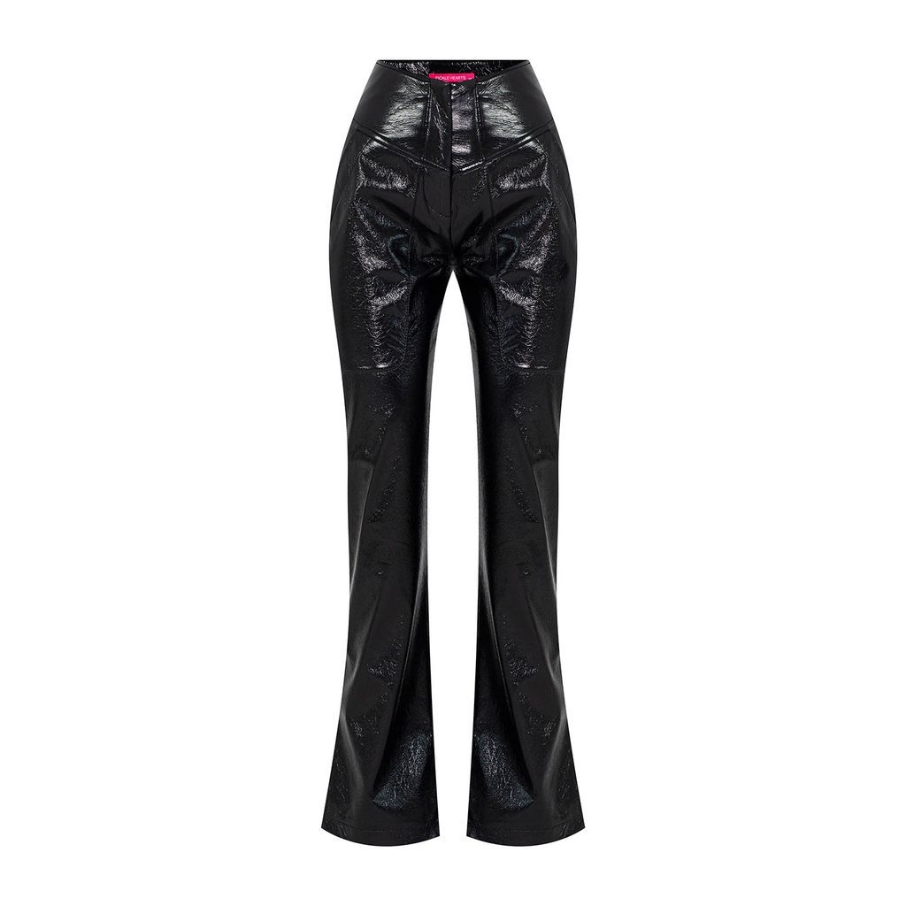Women's Black Dahlia Vegan Leather Pants Xxs Fickle Hearts