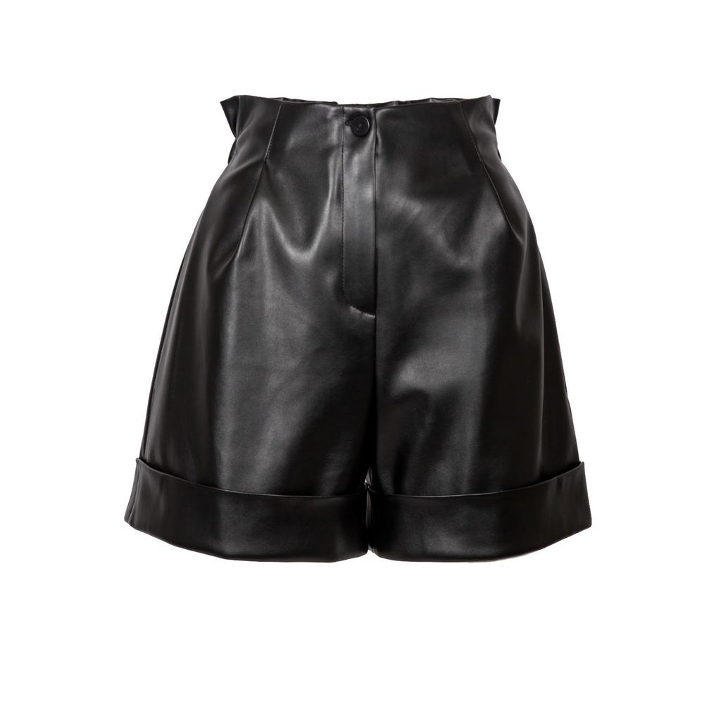 Women's Black Faux Leather Shorts Small Julia Allert