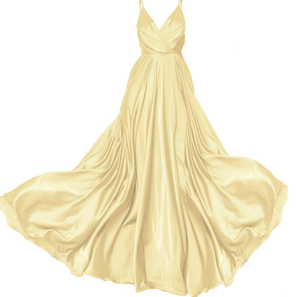 Women's Gold / Neutrals Satin Long Dress Beige Xxs Angelika Jozefczyk