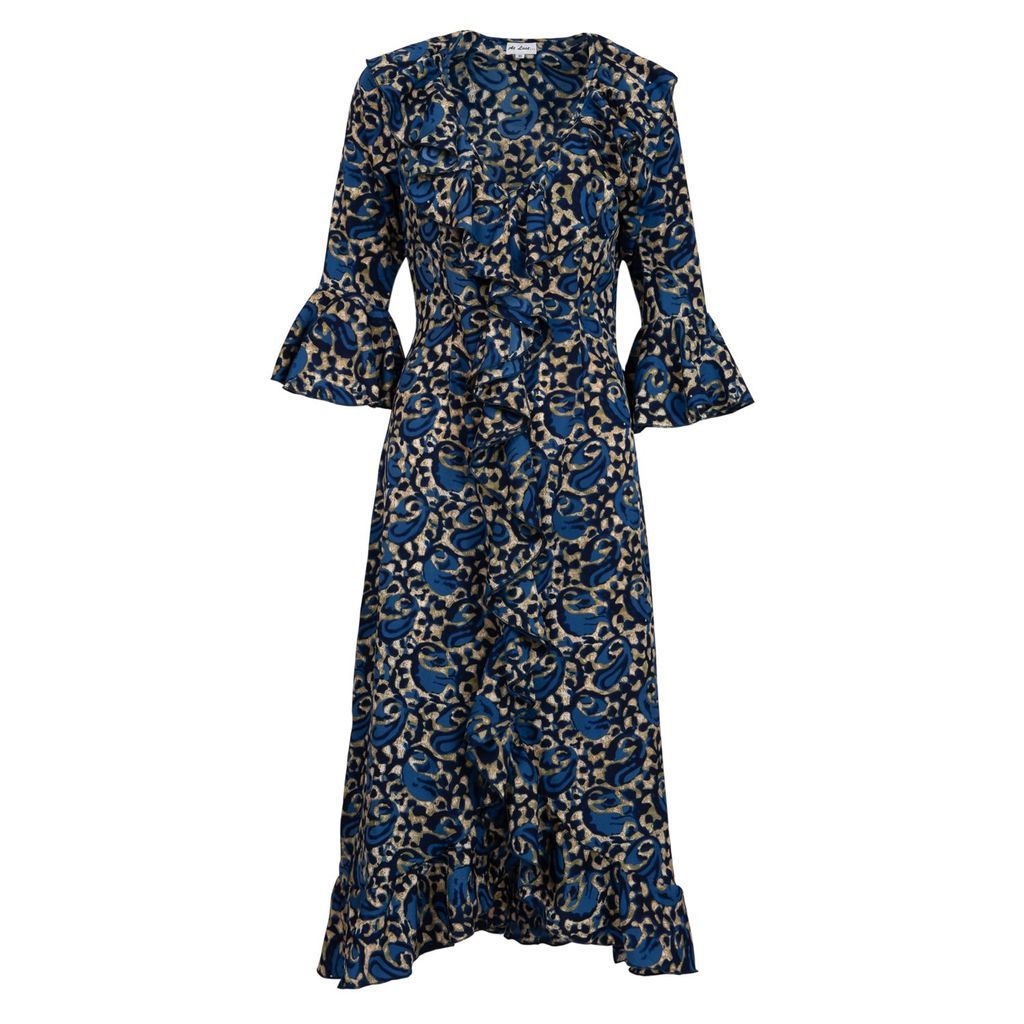 Women's Blue Felicity Midi Dress Navy Swirl Extra Small At Last...