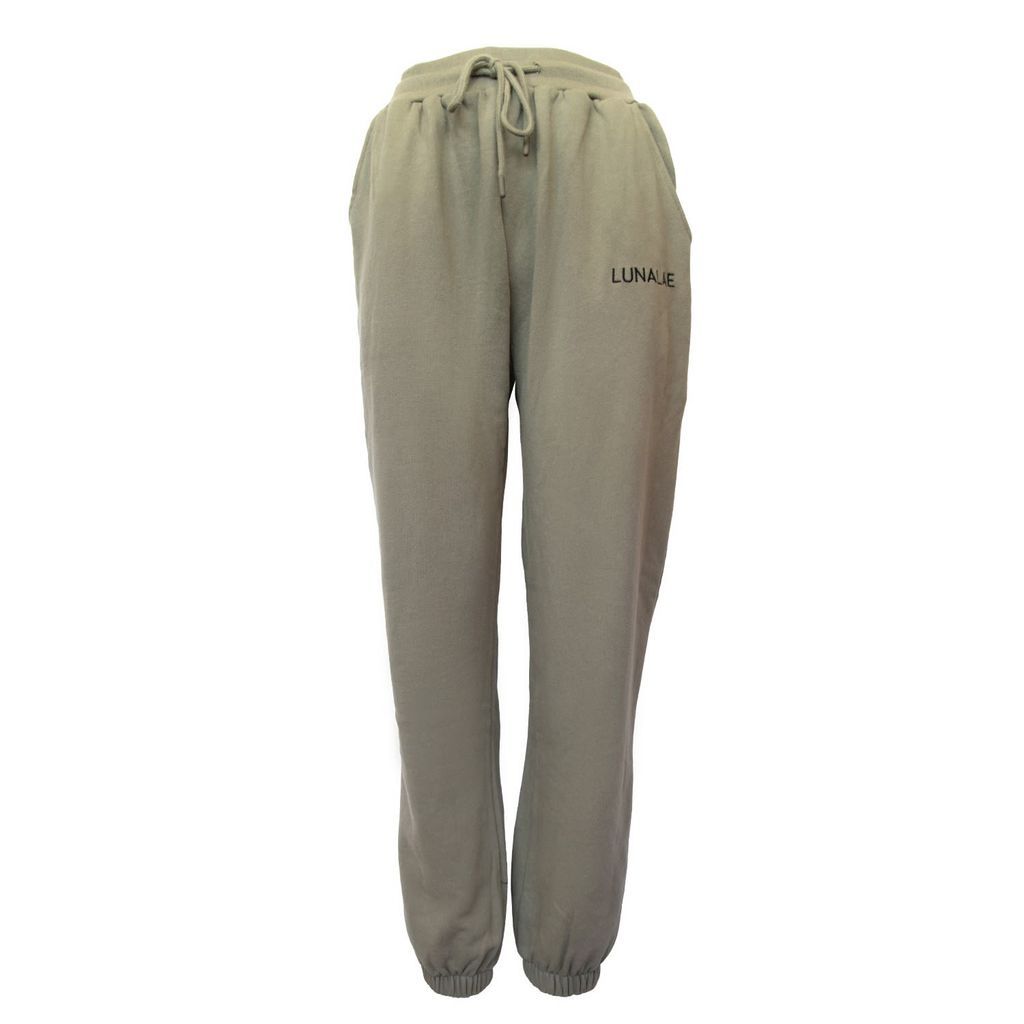 Women's Brown Basic Sweat Pants 100% Cotton Biodegradable Khaki Xxs Lunalae
