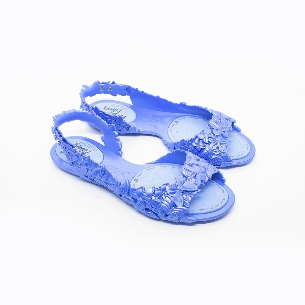 Women's Flexi Butterfly Metallic Blue Sandal 3 Uk Sunies