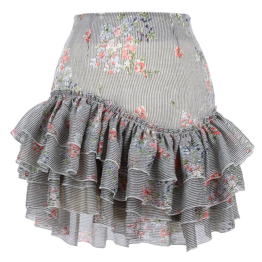 Women's Black Gracie Ditsy Bloom Print Mini Skirt Extra Small Siobhan Molloy
