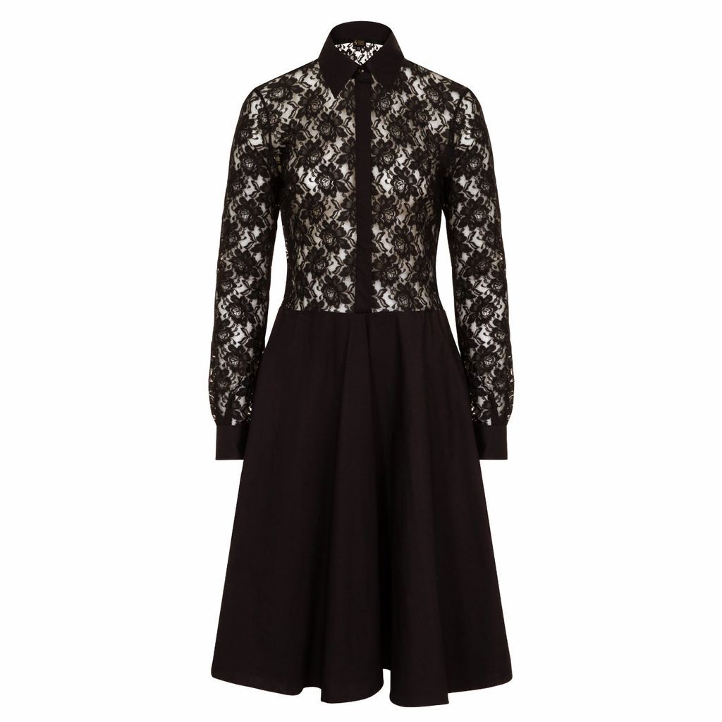 Women's Black Lace Midi Dress Extra Small Sophie Cameron Davies