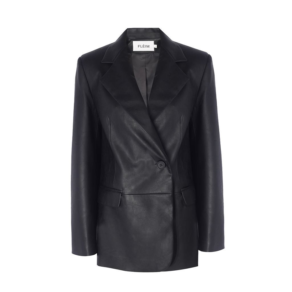 Women's Black Leather Jacket Small FLÉIM