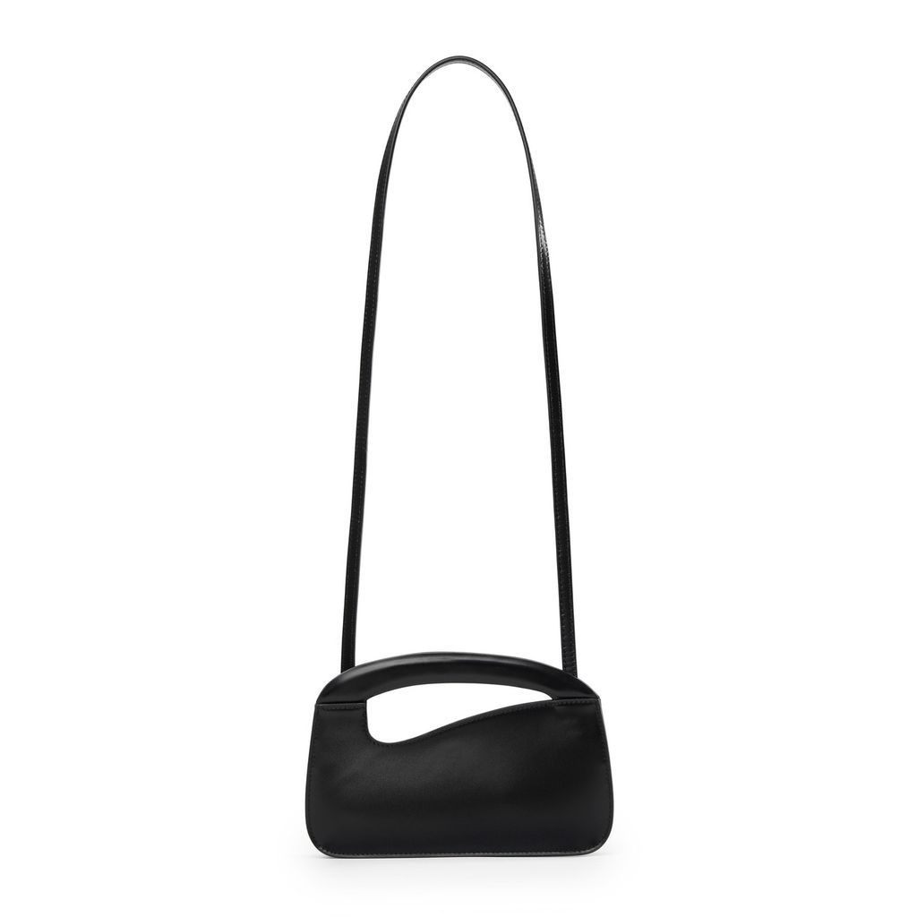 Women's Black Small Curve Handbag With Leather Strap Natalie Dennis