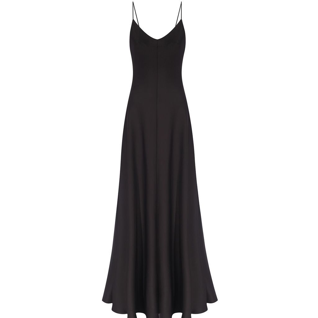 Women's Black Slim Strap Maxi Dress Small FLÉIM