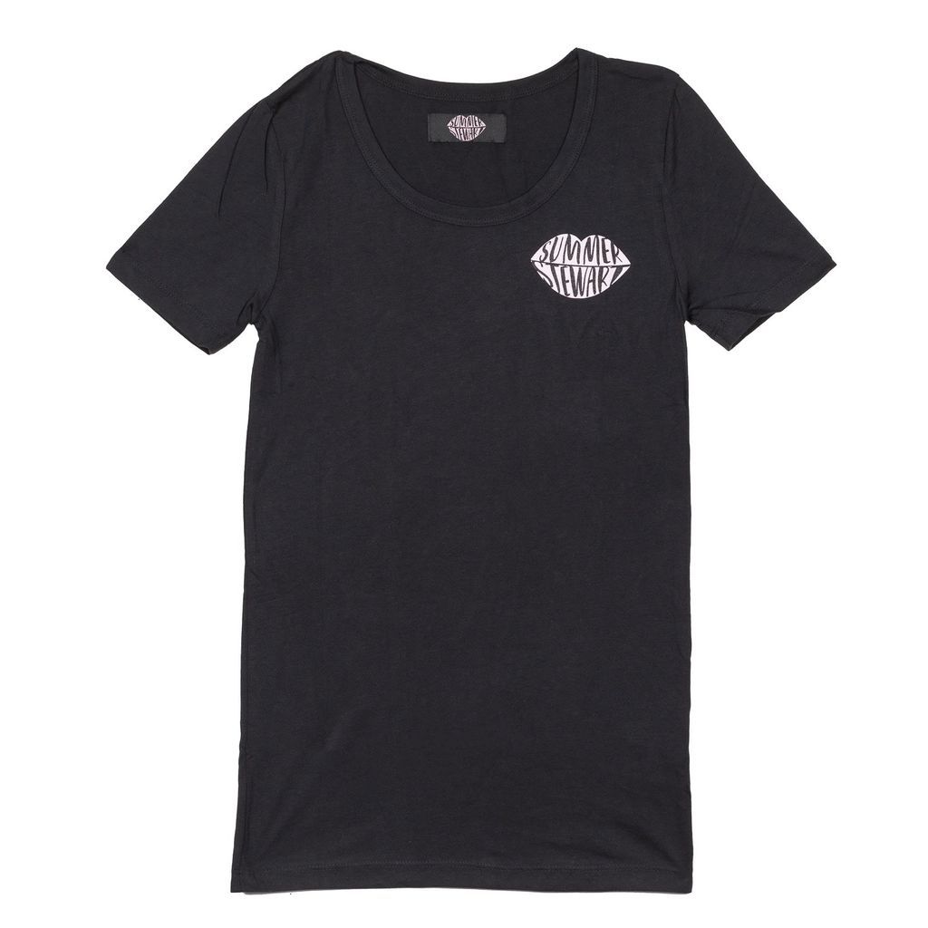 Women's Black Summer Stewart Logo Tee S