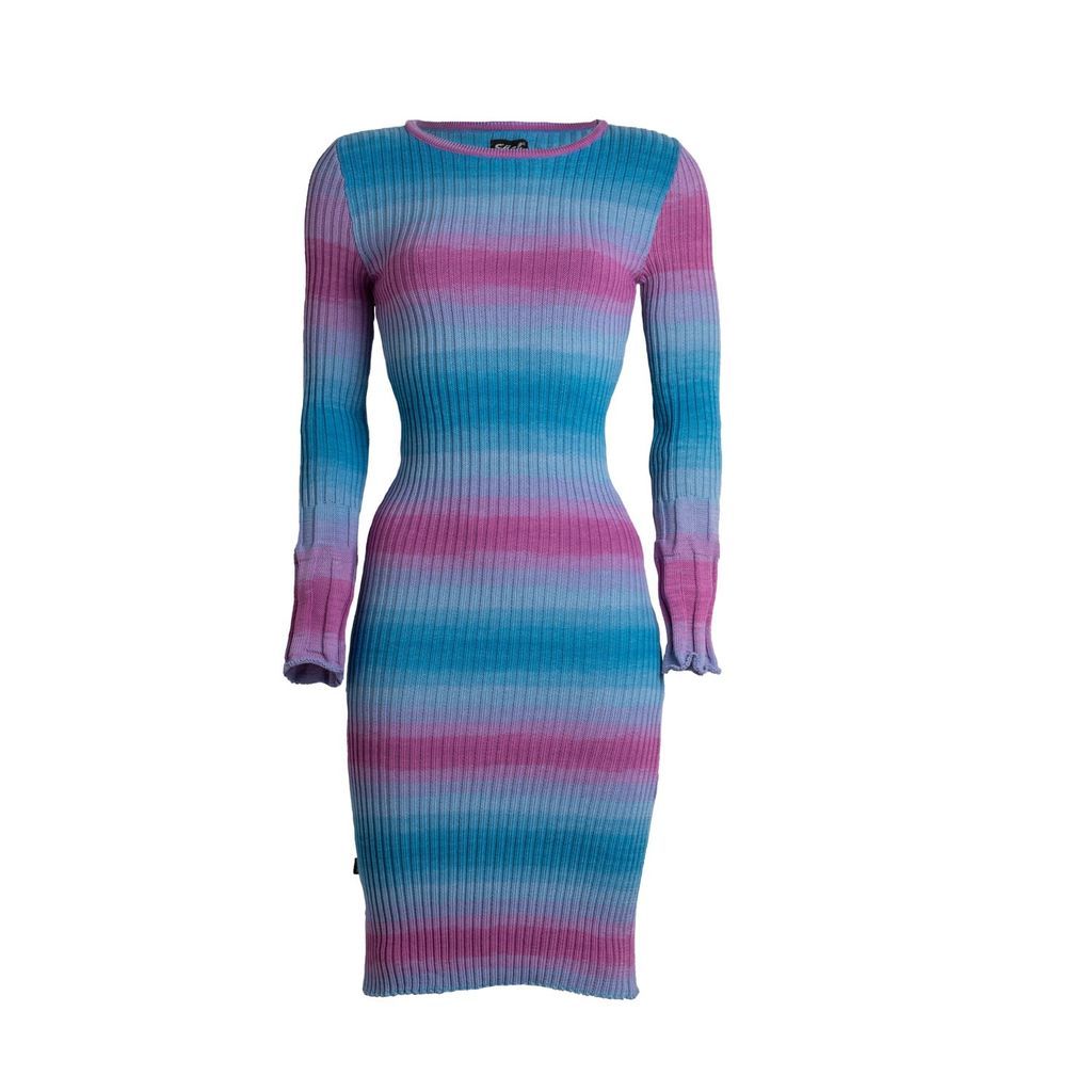 Women's Blue / Pink / Purple Mirci Dress With Round Neckline Pink-Sea One Size Süel knitwear