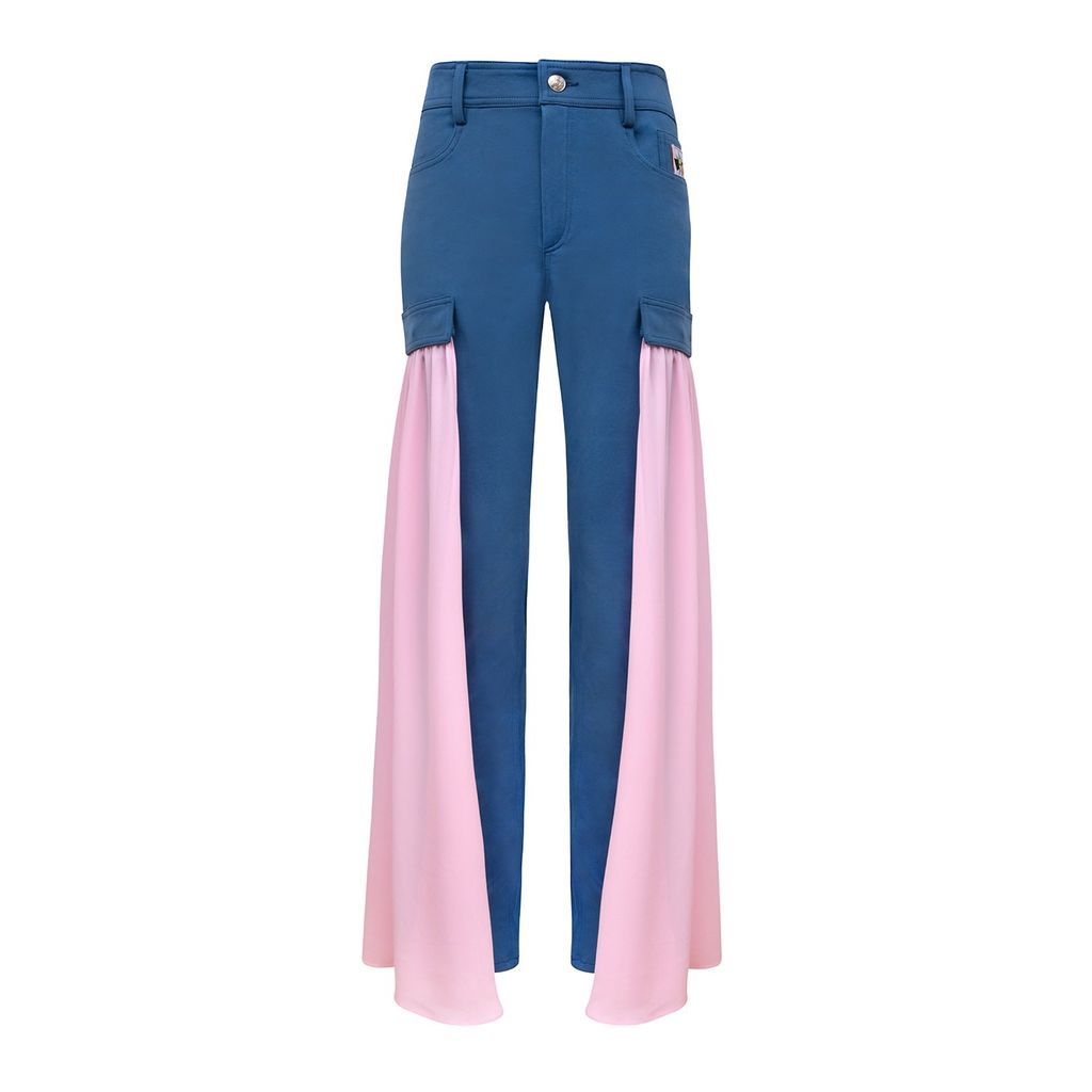 Women's Blue / Pink / Purple Statement Jeans With Detachable Side Veils In Blue And Pink Extra Small blonde gone rogue
