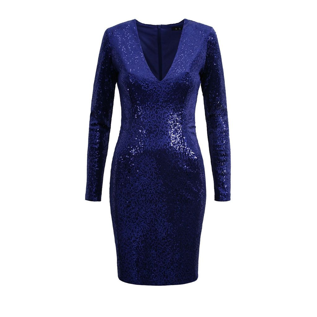 Women's Blue Albertine Cobalt Sequine Mini Bodycon Dress Extra Small VIKIGLOW