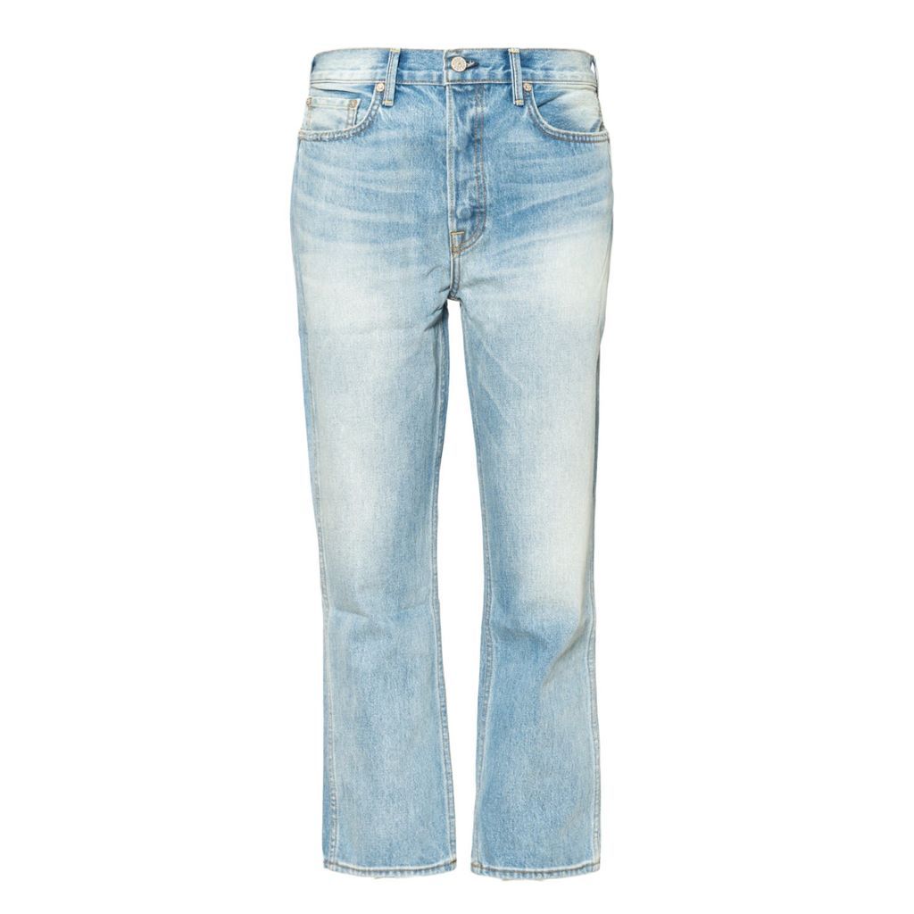 Women's Blue Claude Crop High Rise Straight Jeans In Highland 25