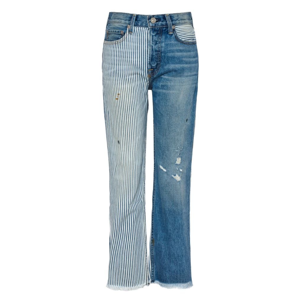 Women's Blue Claude High Rise Straight Crop Jeans In Drifter 24