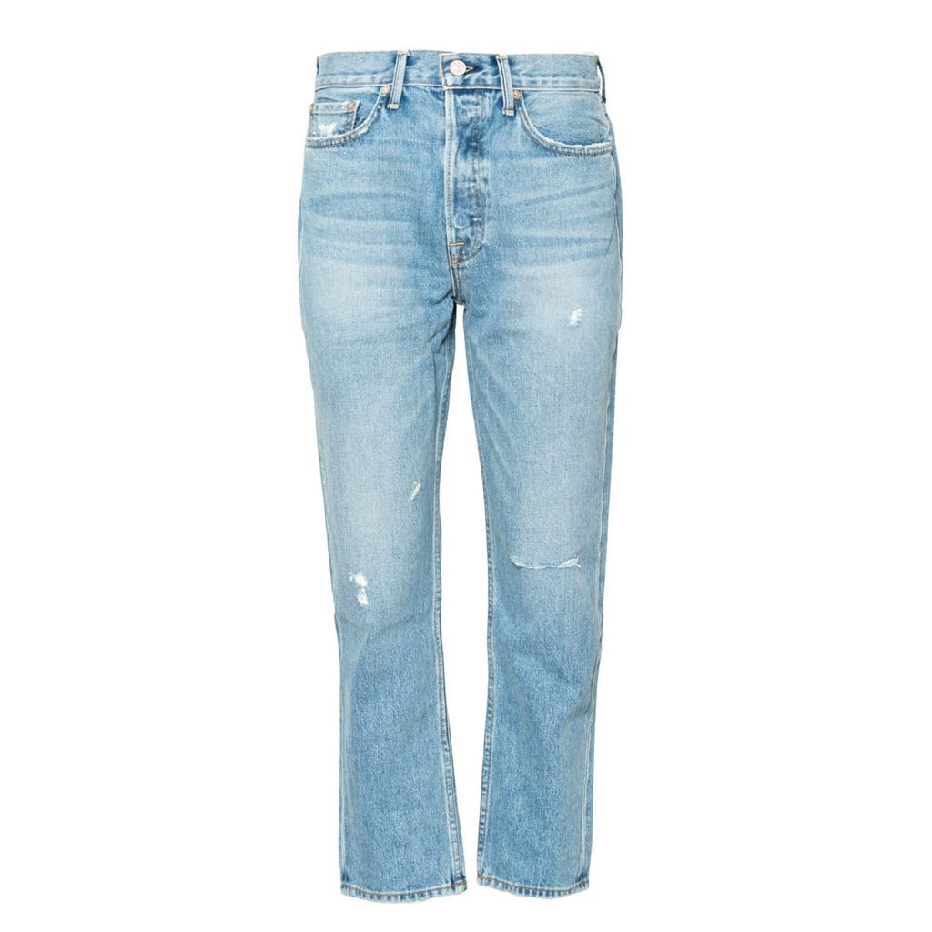 Women's Blue Claude High Rise Straight Crop Jeans In Retro 24