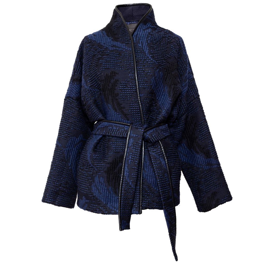 Women's Blue Embroidery Coat One Size ARTISTA