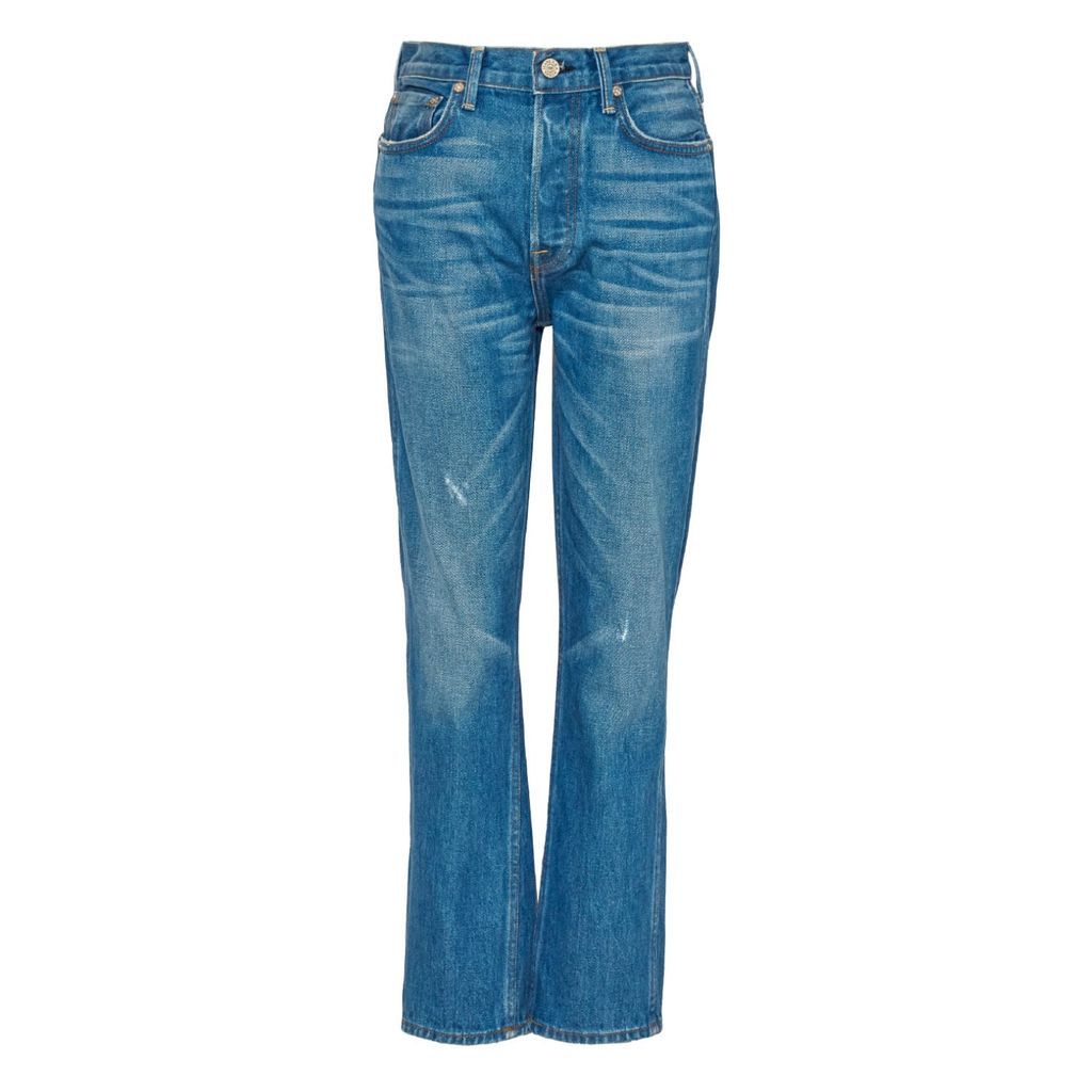 Women's Blue Eve Slim Straight Jeans In Agra 25