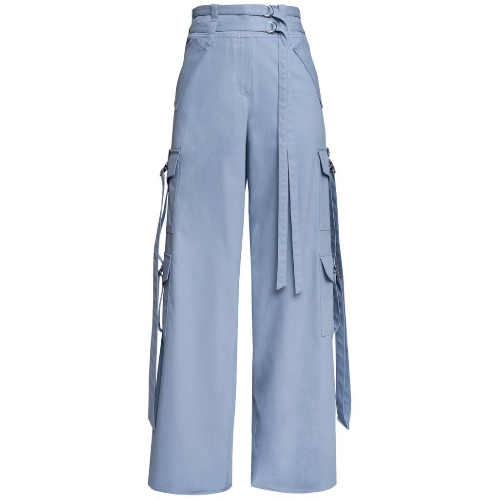 Women's Blue Kim Multi-Pocket Cargo Jeans Extra Small DIANA ARNO