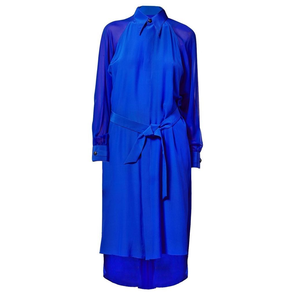 Women's Blue Land Fluid Shirt Dress Extra Small LUCIE BROCHARD. võ