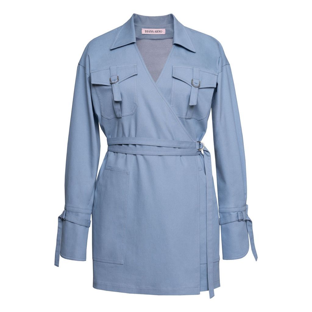 Women's Blue Lexi Denim Shirt Dress S/M DIANA ARNO