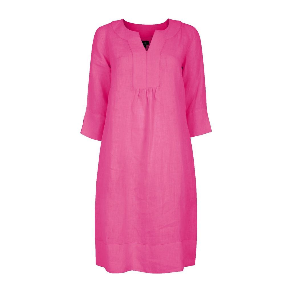 Women's Blue Life Style Easy Linen Tunic Dress - Peony Pink Small NoLoGo-chic