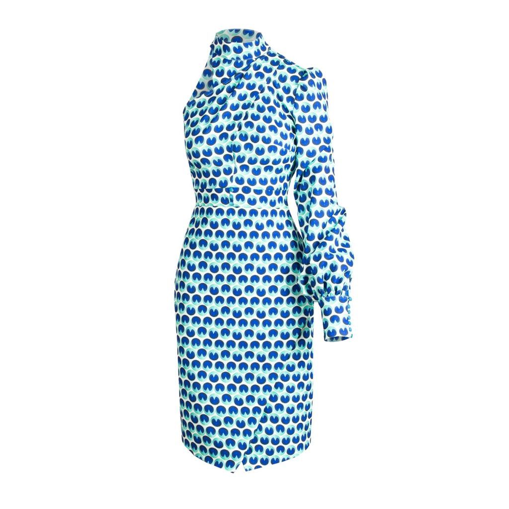 Women's Blue Light Peacock Dress Small Cosel