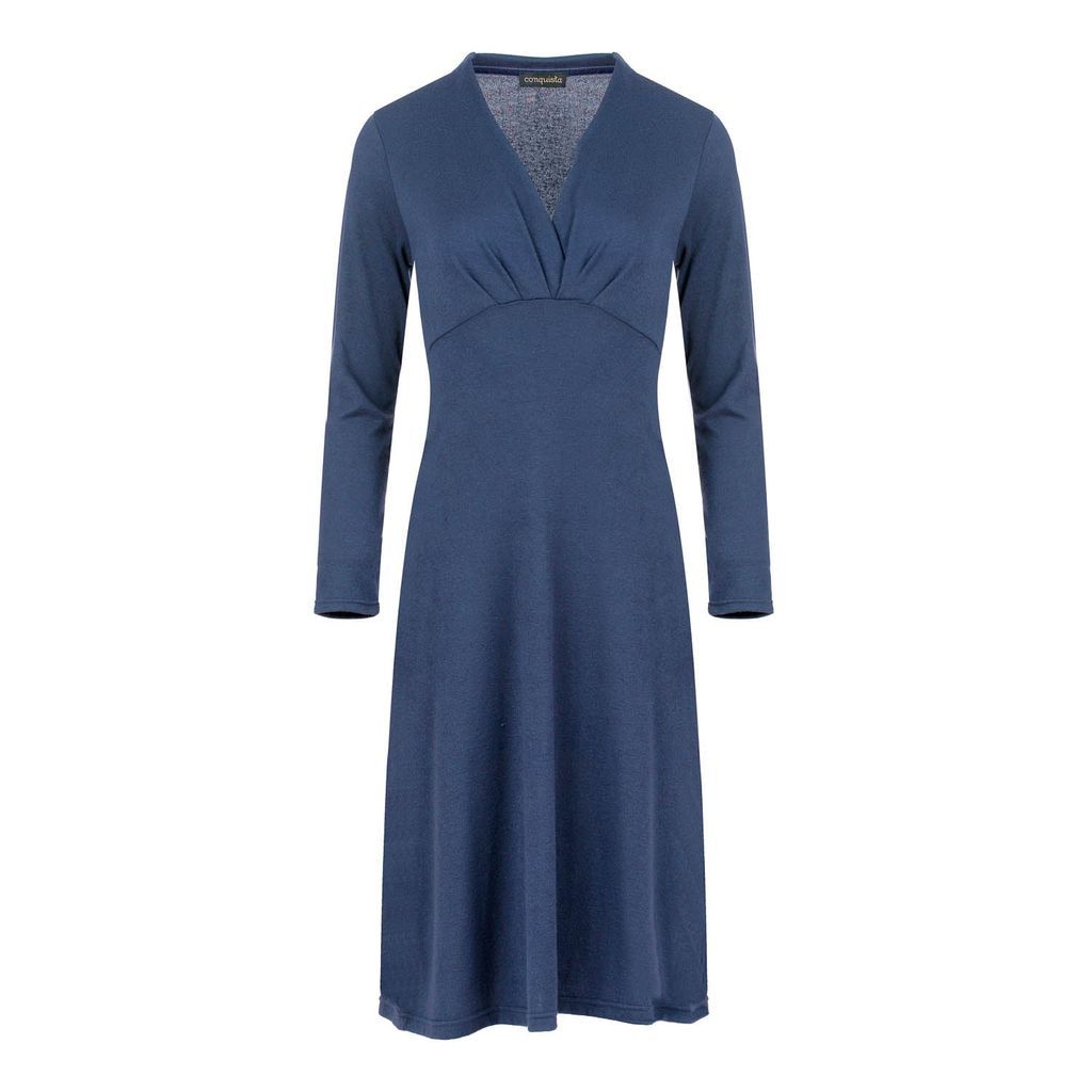Women's Blue Long Sleeve Empire Line Jersey Dress Extra Small Conquista