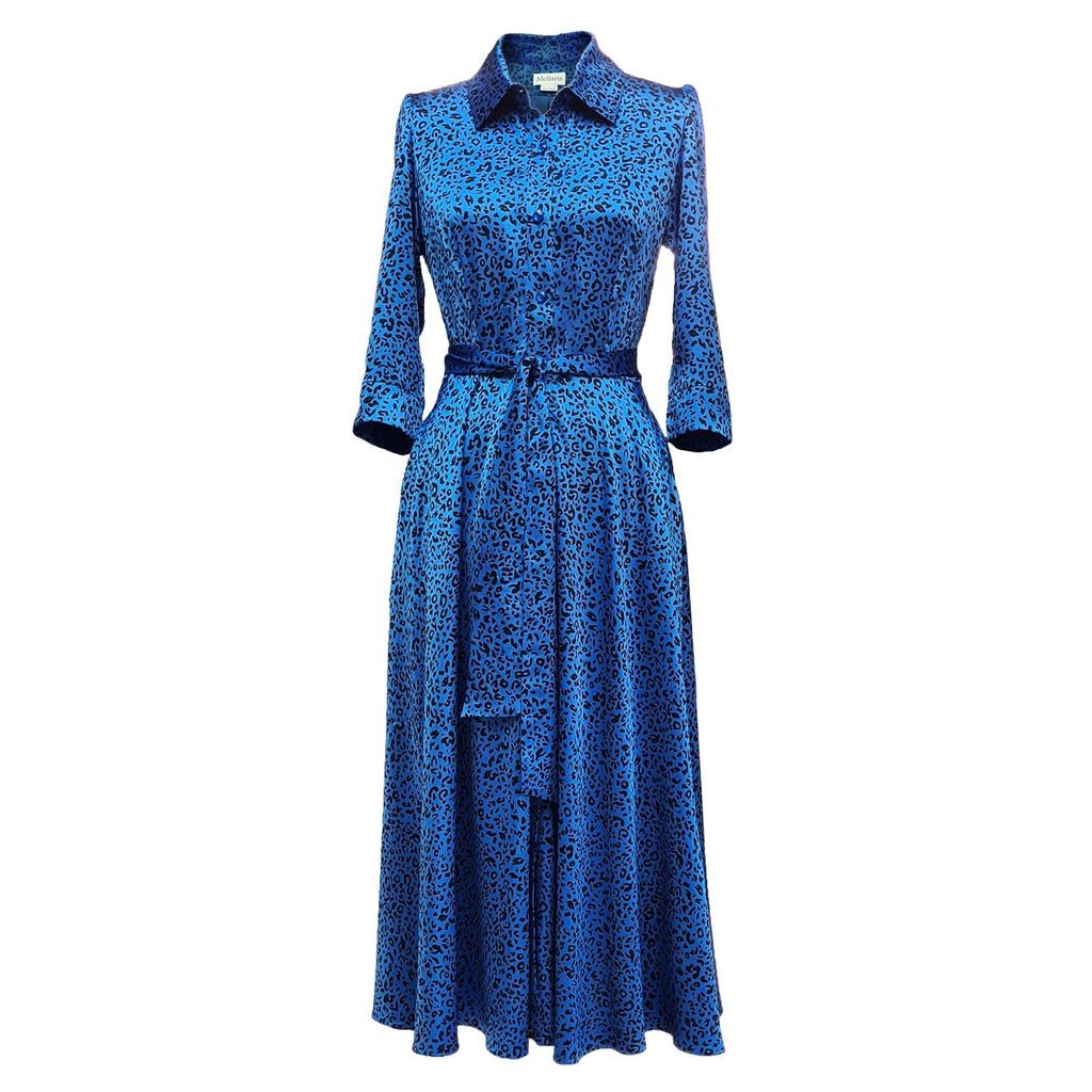 Women's Blue Marsden Dress Cobalt Leopard Print Extra Small Mellaris