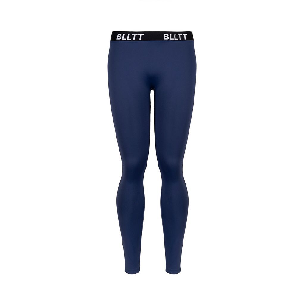 Women's Blue Over-The-Heel Virus Bacteria Off Leggings Blu Navy Scuro Extra Small Balletto Athleisure Couture