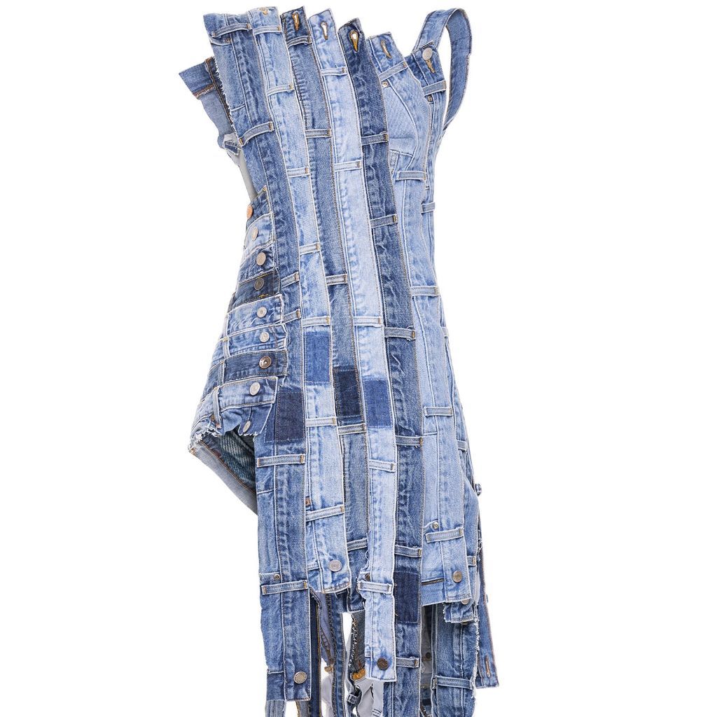 Women's Blue Recycled Denim Ocean Dress Xs/S MPAZ STUDIO
