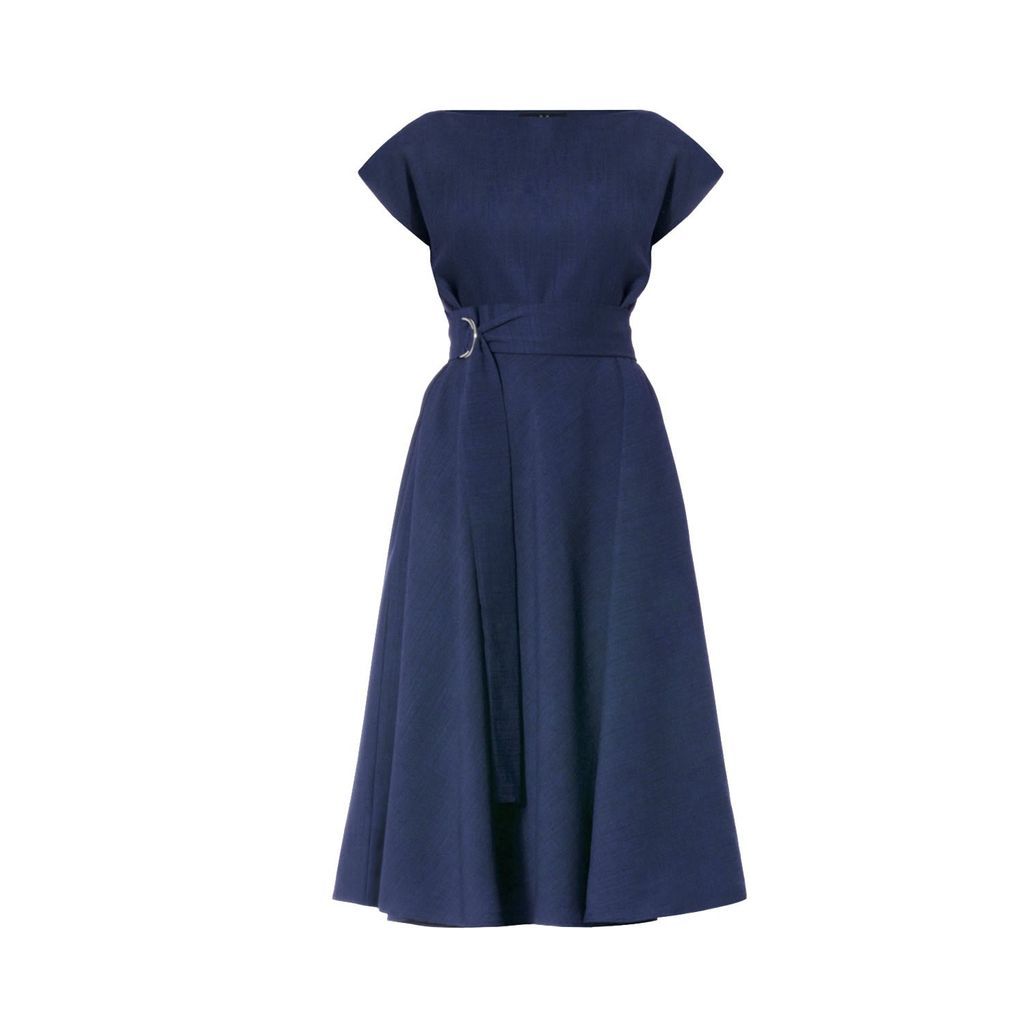 Women's Blue Stine Navy Midi Dress Small Meem Label