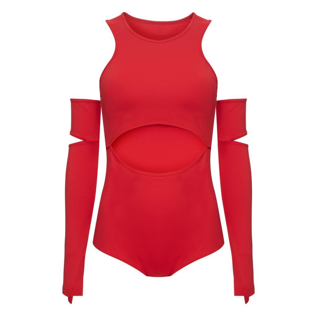 Women's Body Due Tech Bio Active Removable Sleeves Red Extra Small Balletto Athleisure Couture