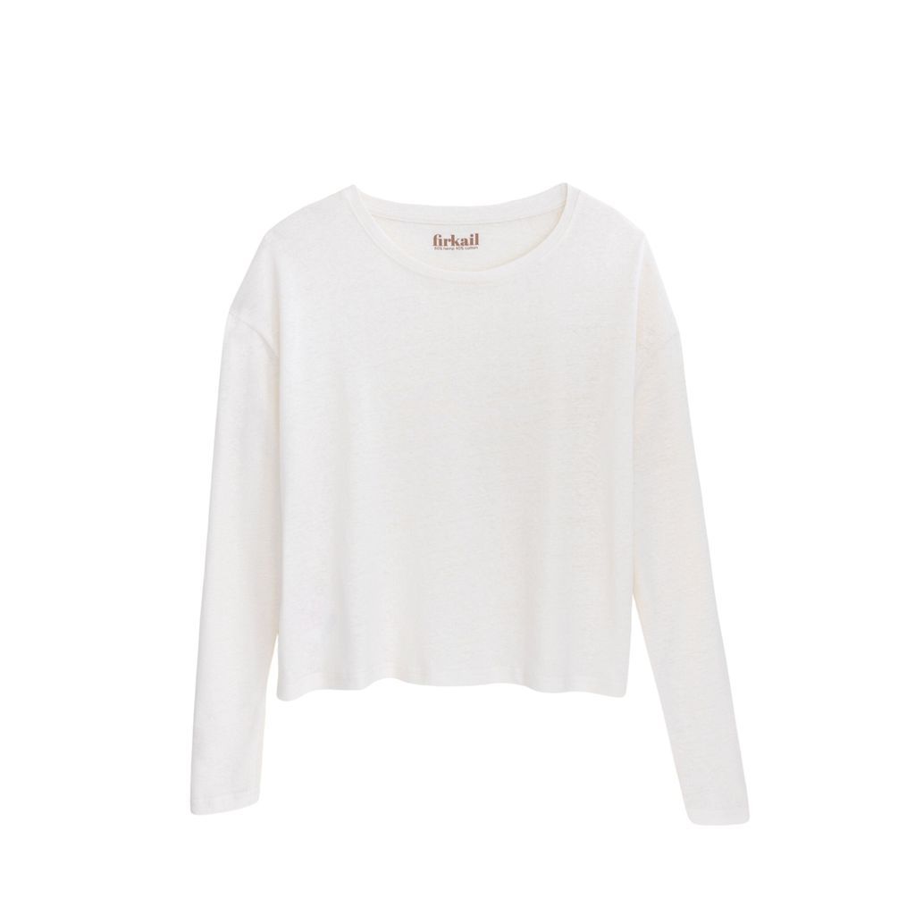 Women's Boxy Long Sleeve 60/40 - White Small Firkail