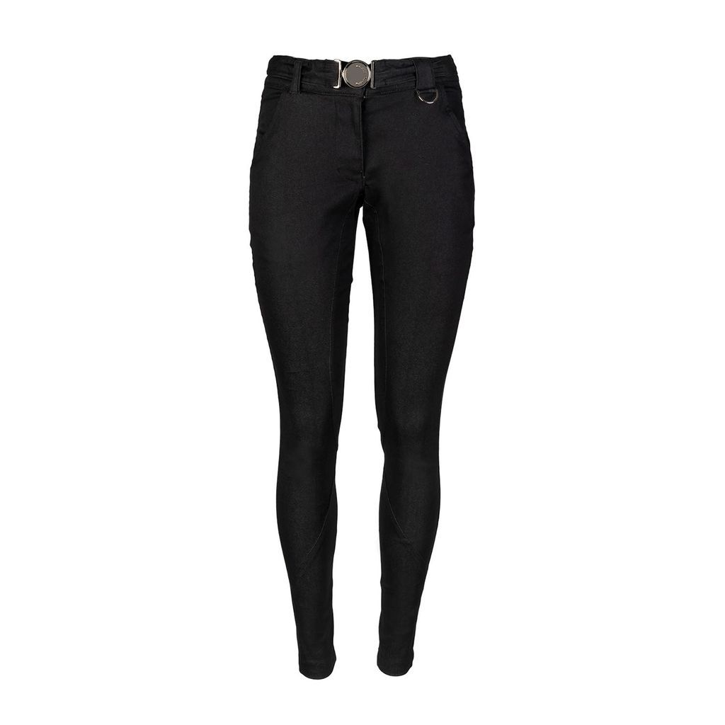 Women's Breeze Seamed Pants With Belt Nero Black Extra Small Balletto Athleisure Couture